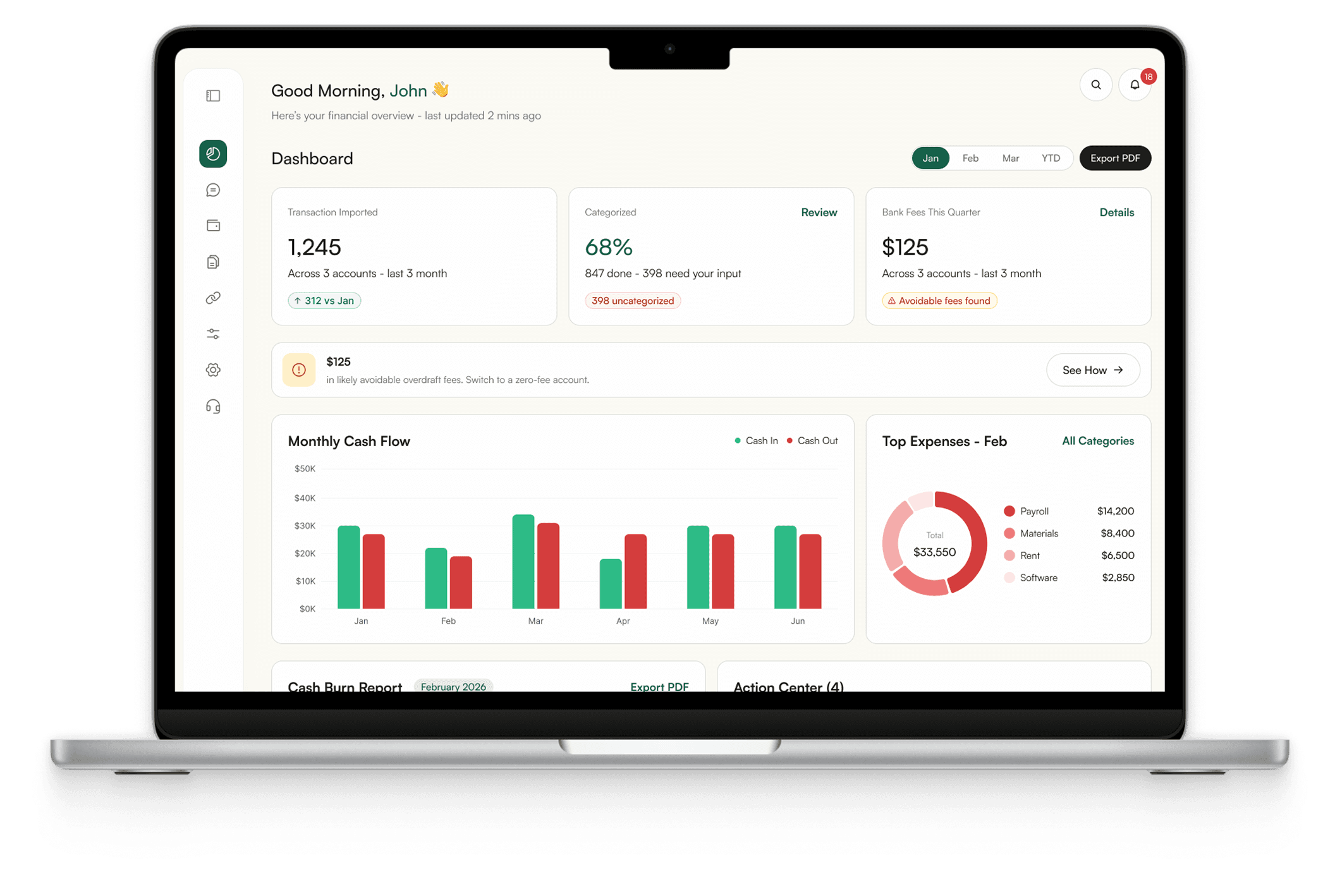 ClearBook dashboard